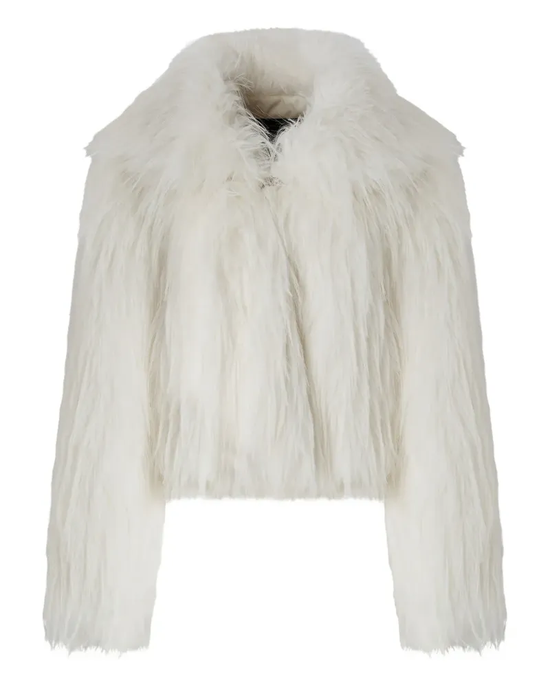 Pinko Cropped-Jacke mit Rundhalsausschnitt - Weiß Weiß