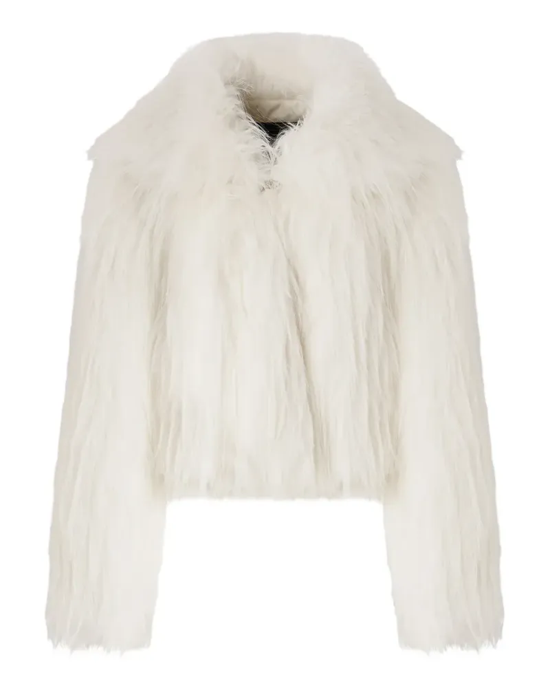 Pinko Cropped-Jacke mit Rundhalsausschnitt - Weiß Weiß