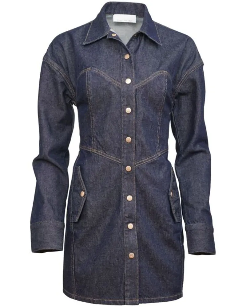 Fleur Du Mal Kurzes Jeans-Hemdkleid - Blau Blau