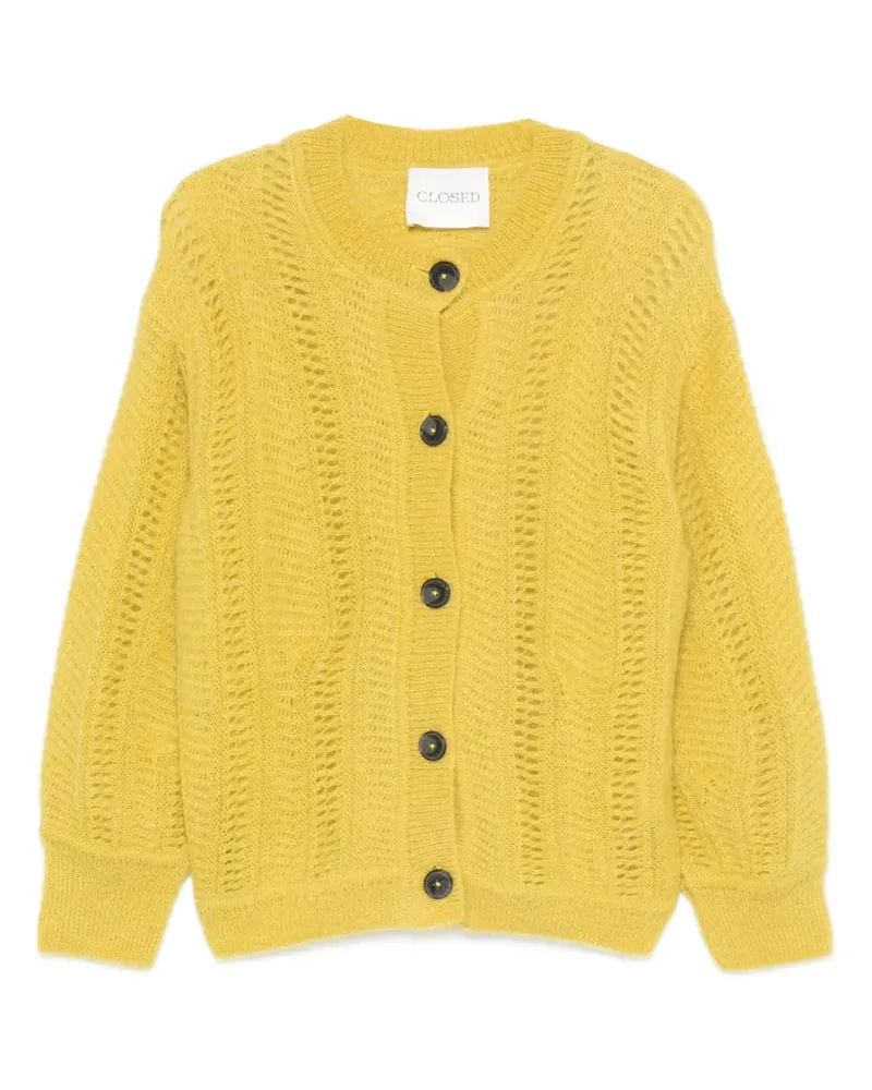 Closed Cardigan mit Zopfmuster - Gelb Gelb