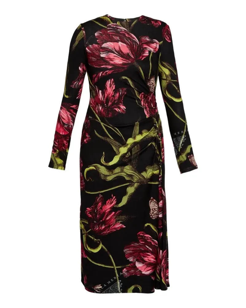 Erdem Drapiertes Midikleid - Schwarz Schwarz