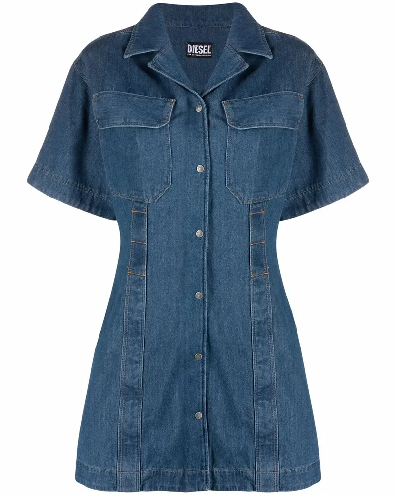Diesel Kurzes Jeans-Hemdkleid - Blau Blau