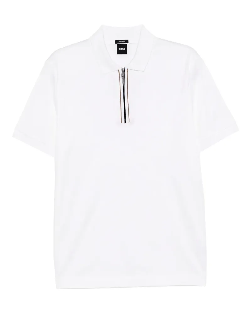 HUGO BOSS Poloshirt mit Reißverschluss - Weiß Weiß