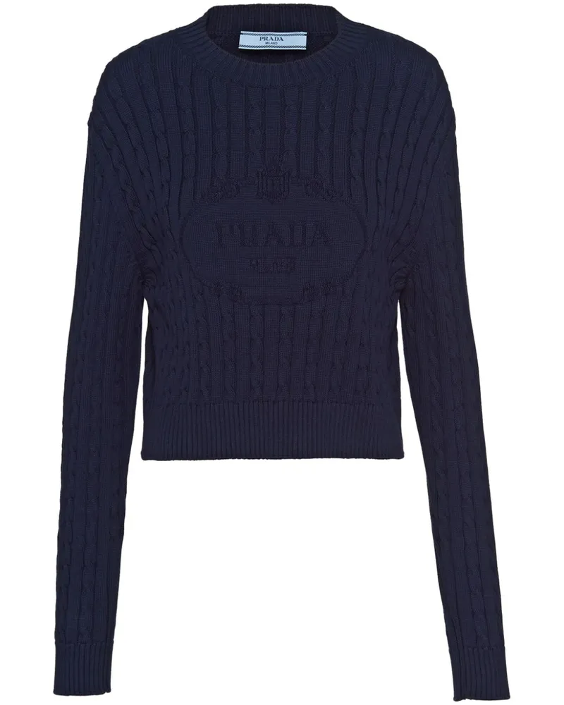 Prada Pullover mit Zopfmuster - Blau Blau