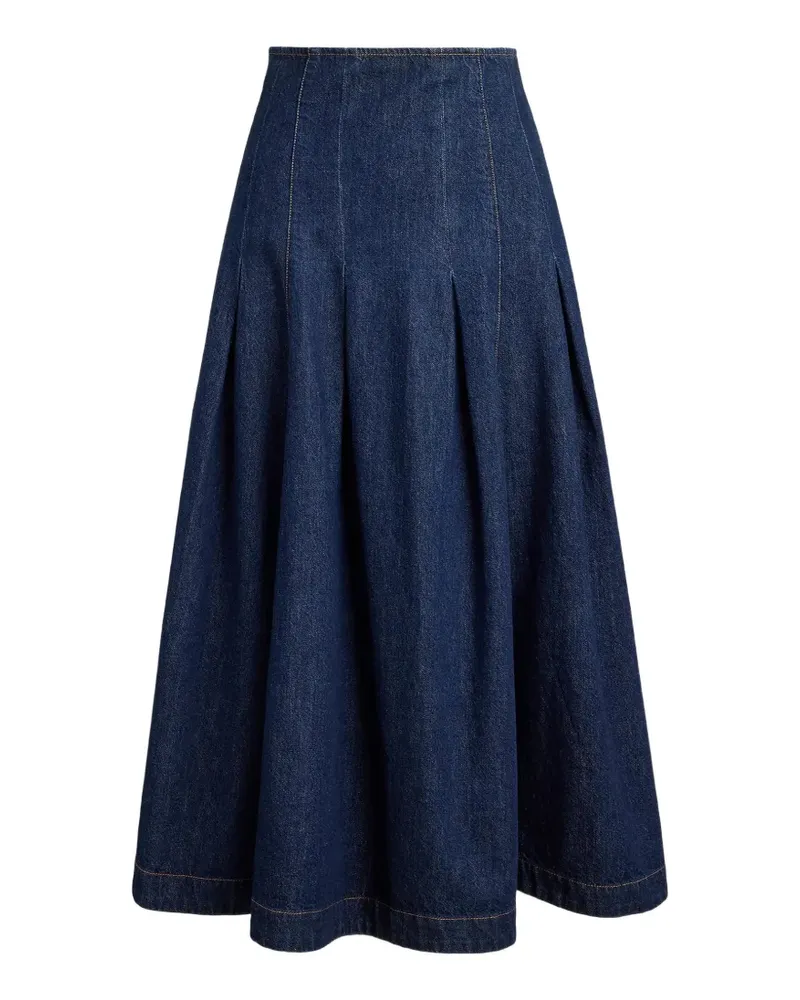 Ralph Lauren pleated denim midi skirt - Blau Blau
