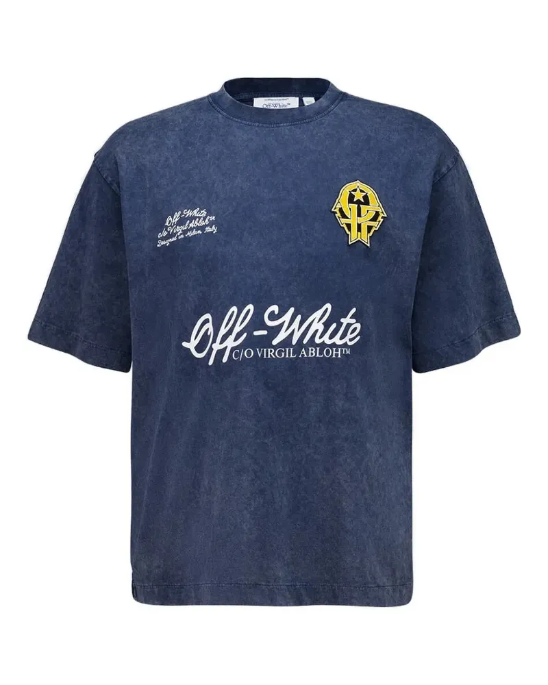 OFF-WHITE T-Shirt mit Logo-Print - Blau Blau