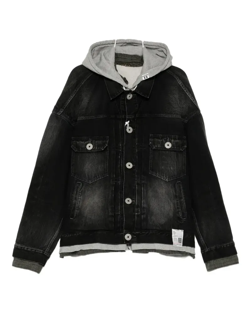 MIHARAYASUHIRO triple layered denim jacket - Schwarz Schwarz