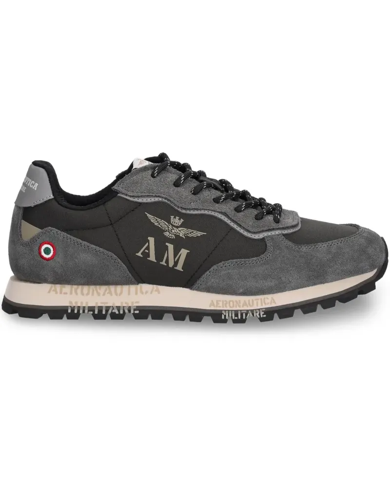 Aeronautica Militare logo-print sneakers - Schwarz Schwarz