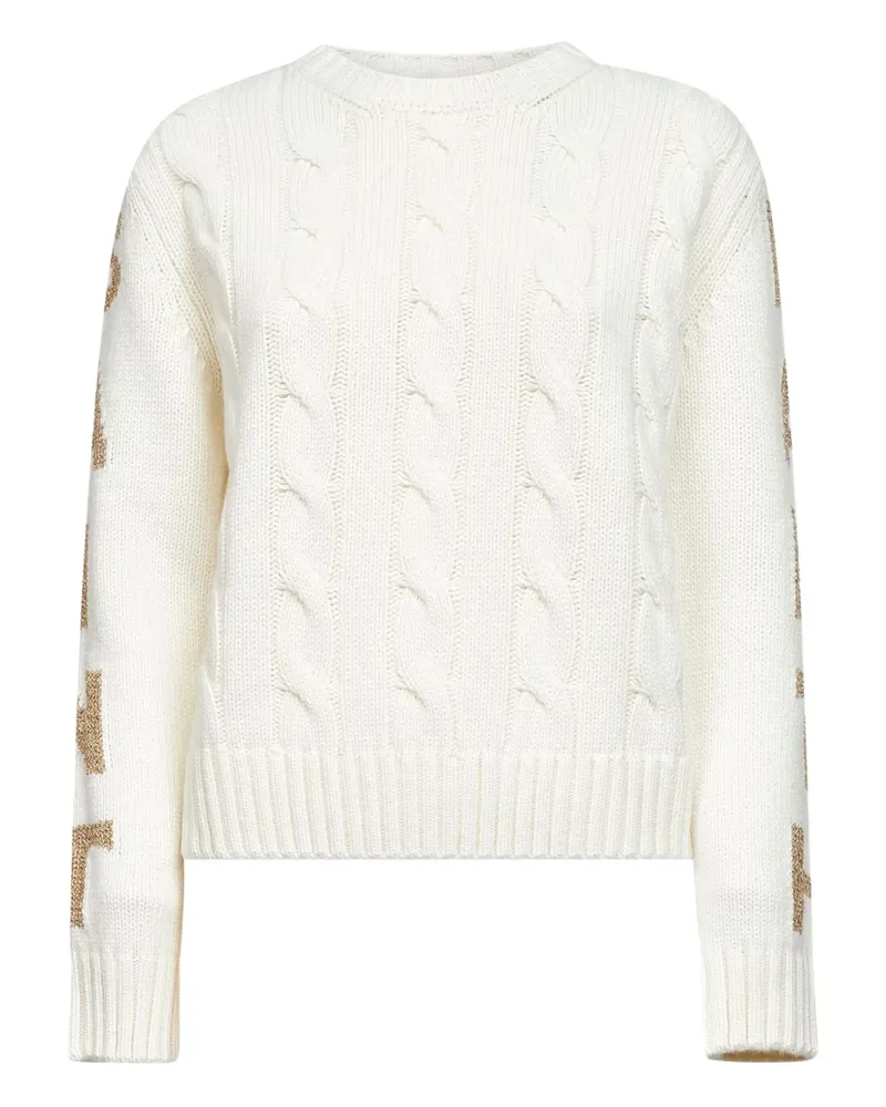 MC2 Saint Barth Pullover mit Zopfmuster-Ärmeln - Weiß Weiß