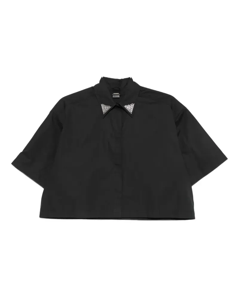 Pinko Hemd mit besticktem Kragen - Schwarz Schwarz