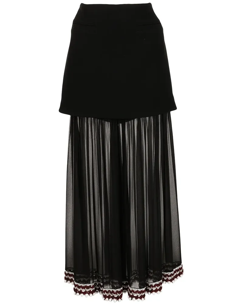Proenza Schouler Maxirock mit Einsatz - Schwarz Schwarz