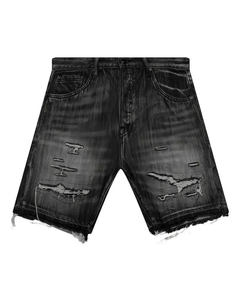 Billionaire Boys Club Ausgefranste Jeans-Shorts mit Patch - Schwarz Schwarz