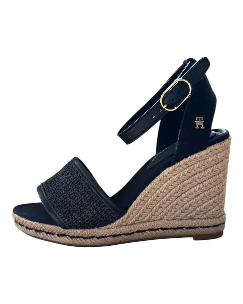 Tommy Hilfiger woven wedge sandals - Schwarz Schwarz