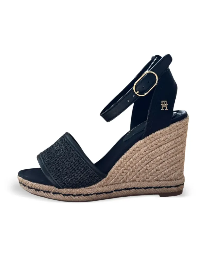 Tommy Hilfiger woven wedge sandals - Schwarz Schwarz