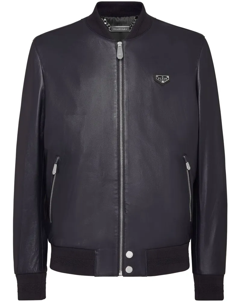 Philipp Plein Bomberjacke aus Leder - Blau Blau