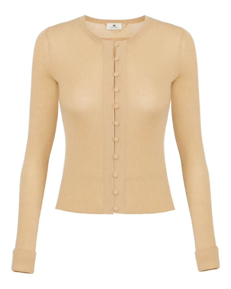 Elisabetta Franchi Gerippter Cardigan mit Knöpfen - Nude Nude