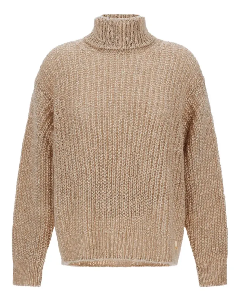 Herno turtleneck ribbed sweater - Nude Nude