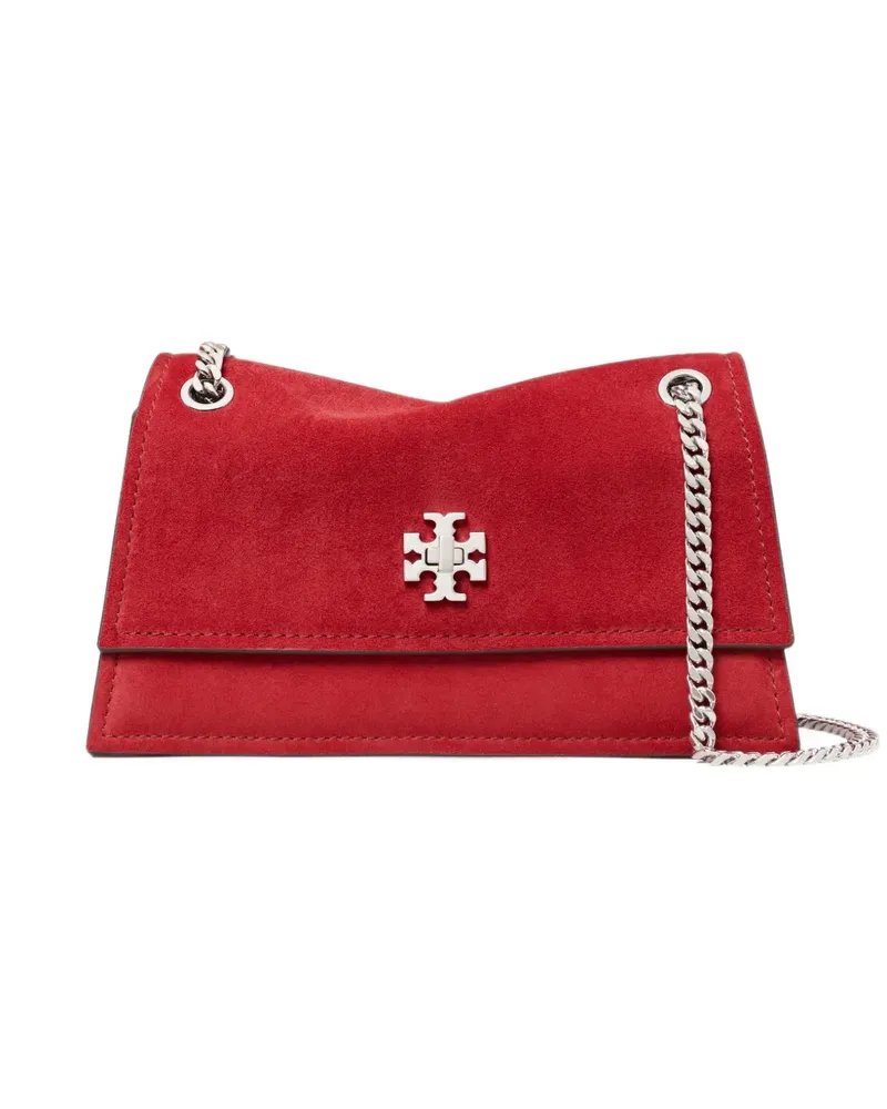 Tory Burch Mini Kira Schultertasche aus Wildleder mit Drehverschluss - Rot Rot