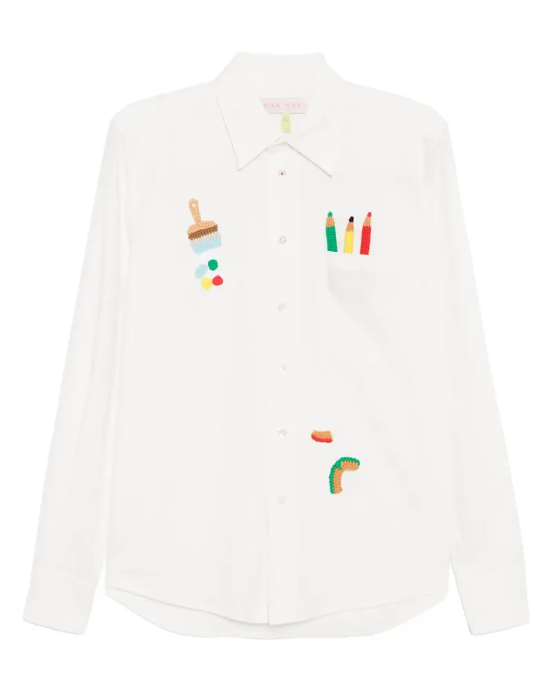 Mira Mikati Hemd mit School-Patch - Weiß Weiß