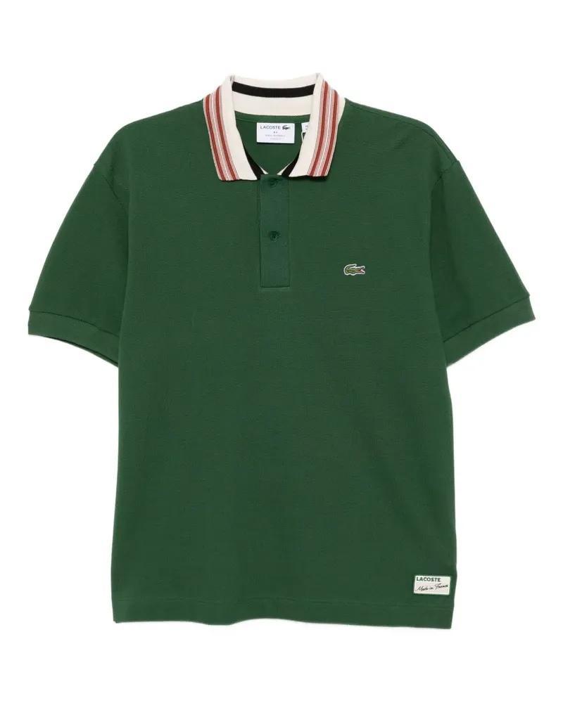 Lacoste Poloshirt mit gestreiftem Kragen - Grün Grün