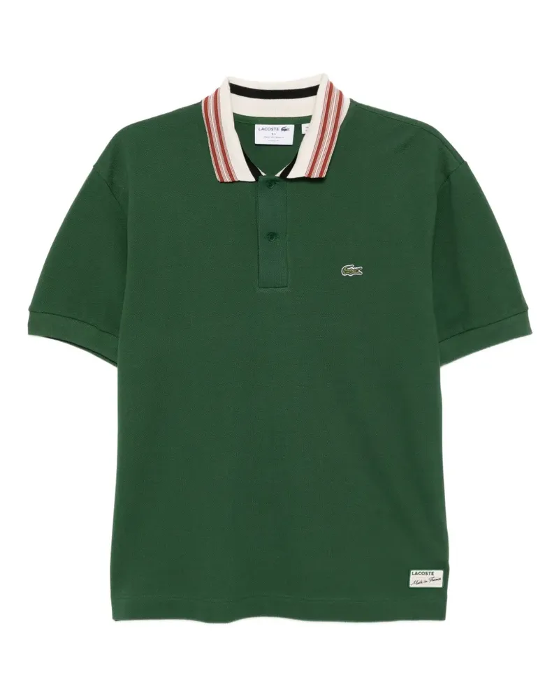 Lacoste Poloshirt mit gestreiftem Kragen - Grün Grün