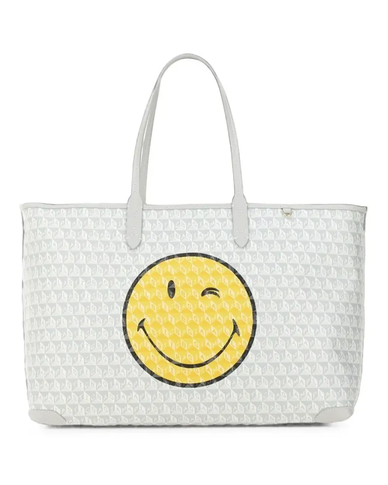 Anya Hindmarch I Am A Plastic Bag Tote Bag mit Smiley-Print - Blau Blau