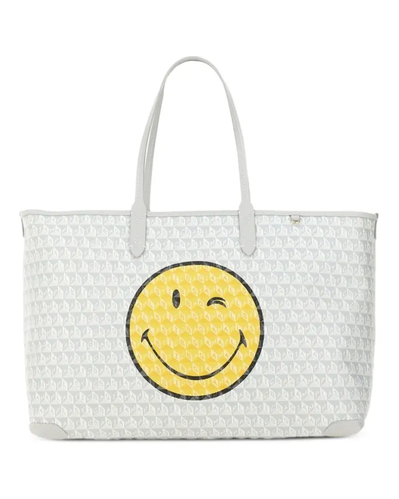 Anya Hindmarch I Am A Plastic Bag Tote Bag mit Smiley-Print - Blau Blau