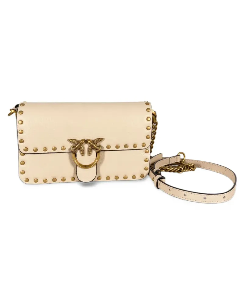 Pinko Love Birds stud-embellished cross body bag - Nude Nude