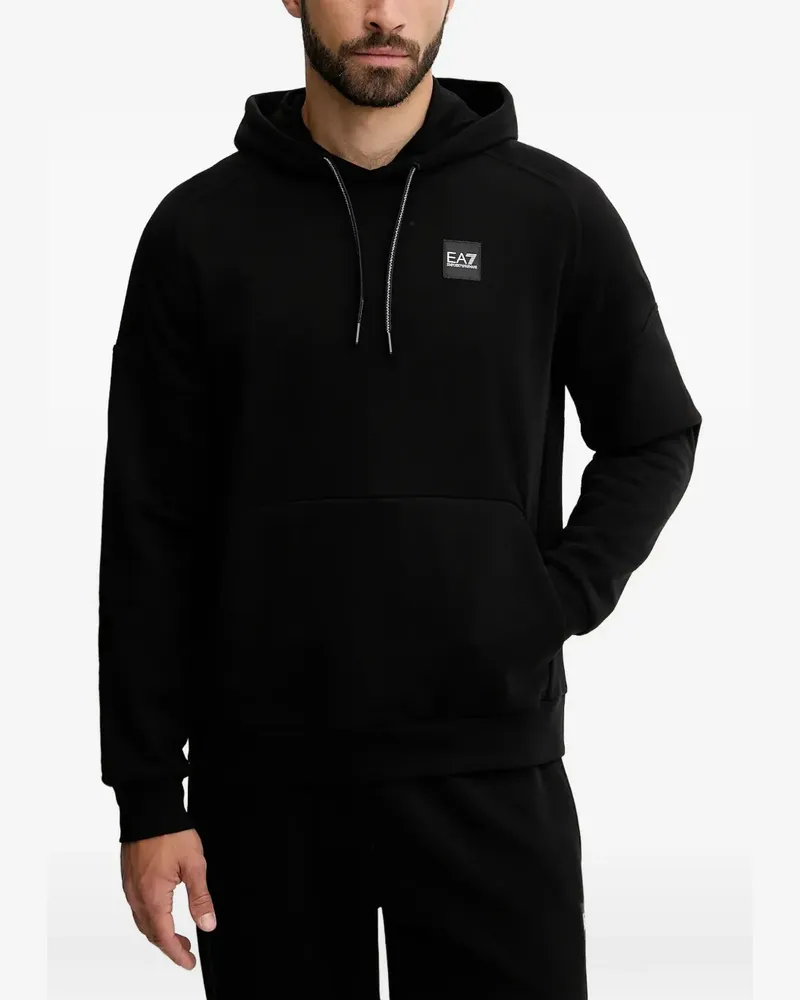 EA7 logo-patch hooded tracksuit - Schwarz Schwarz