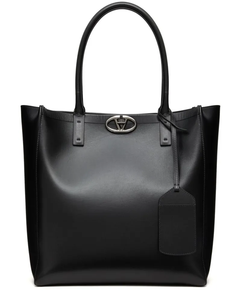 Valentino Garavani MittelgroßE Vlogo Locker Tote Bag Schwarz