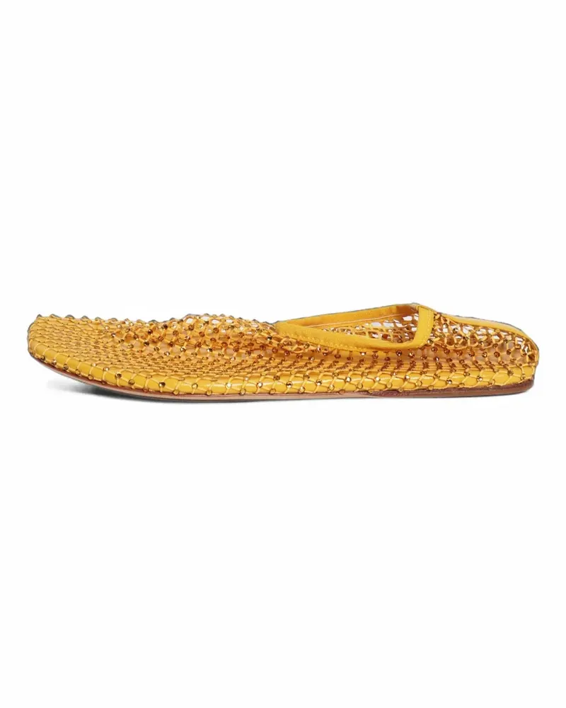 Christopher Esber Minette crystal-embellished ballet flats - Gelb Gelb