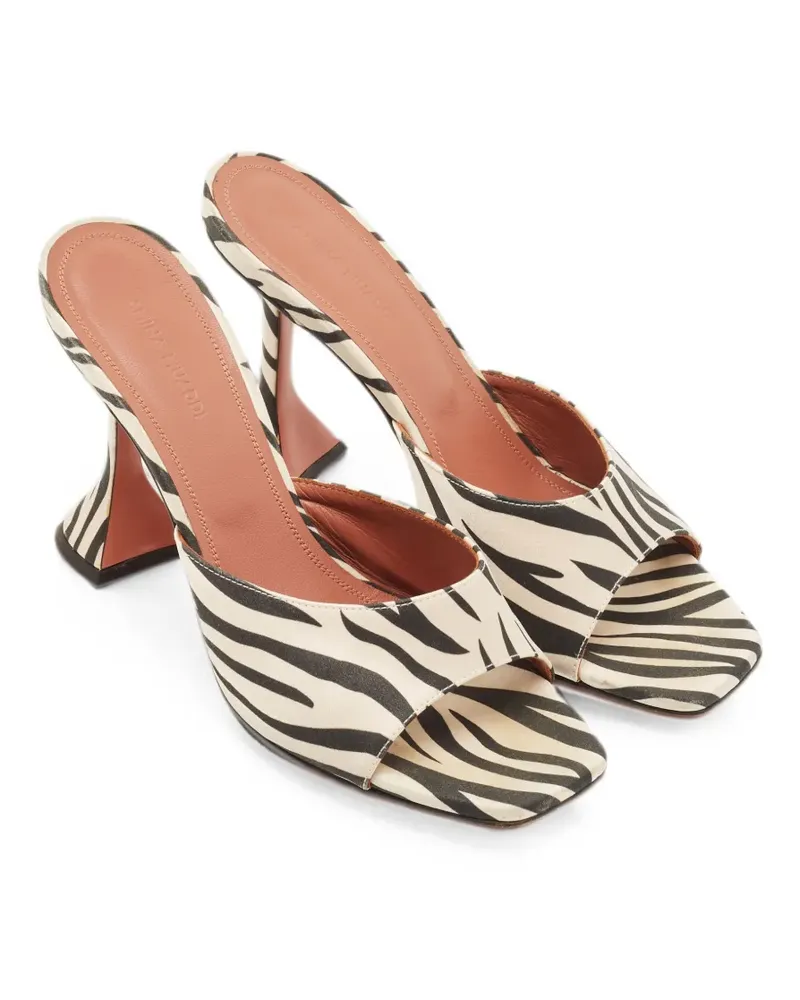 Amina Muaddi Lupita zebra-print sandals - Nude Nude