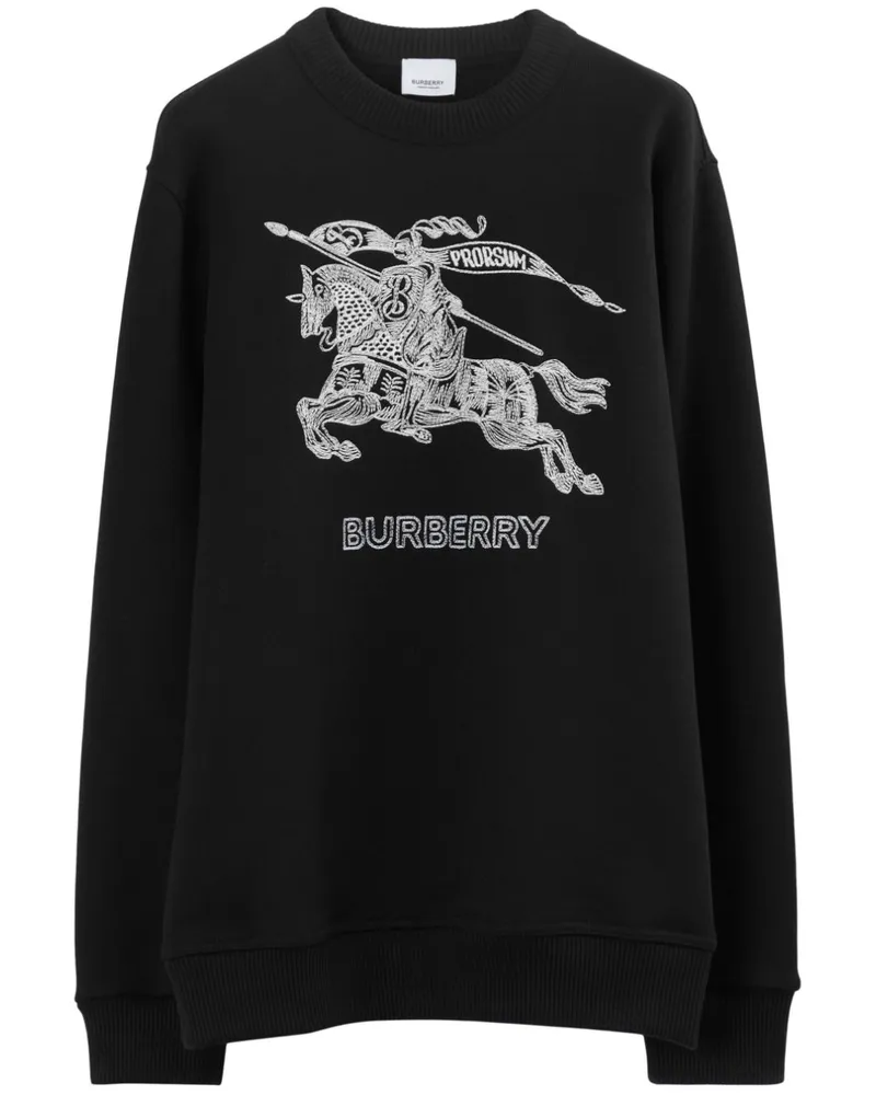 Burberry Sweatshirt mit Ritteremblem Schwarz