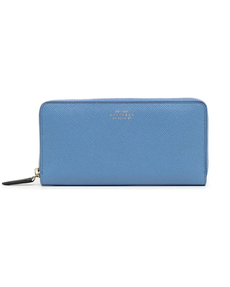 Smythson Portemonnaie mit Reißverschluss - Blau Blau
