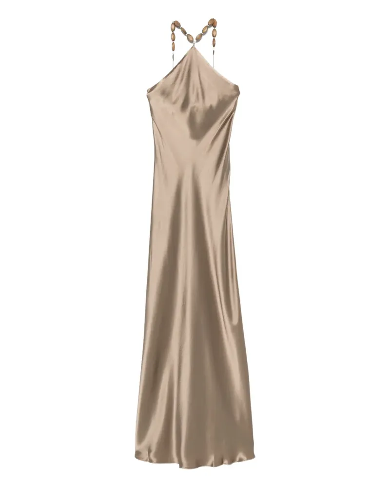 STAUD Maxikleid mit Perlen - Nude Nude