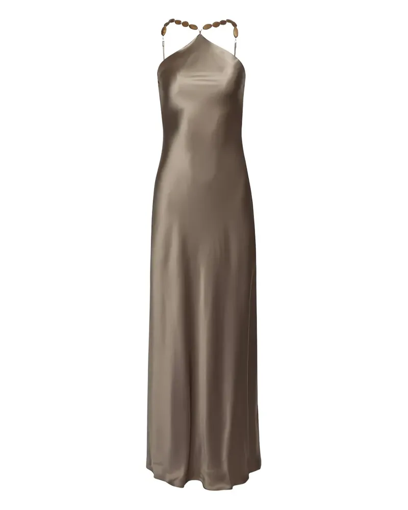 STAUD Maxikleid mit Perlen - Nude Nude