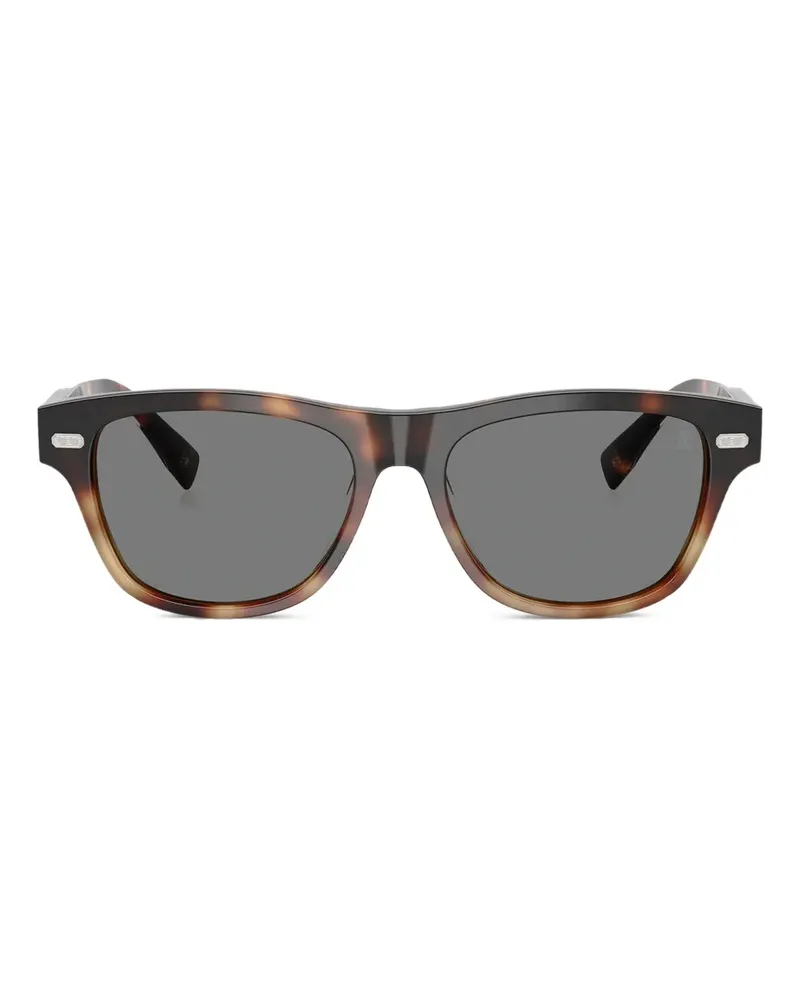 Brunello Cucinelli Eckige Sonnenbrille in Schildpattoptik - Braun Braun