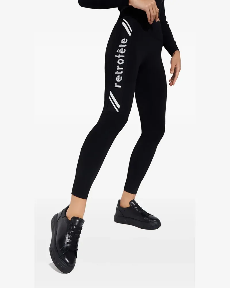 Retrofête Sloanne logo leggings - Schwarz Schwarz