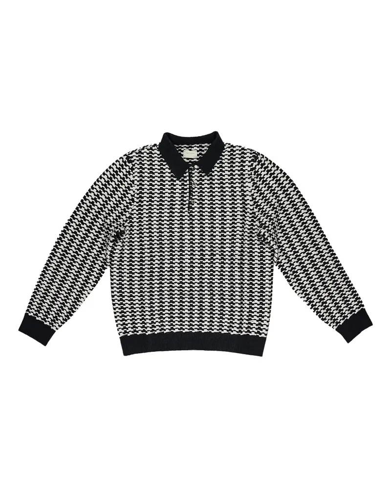 Aimé Leon Dore Poloshirt mit Hahnentrittmuster - Schwarz Schwarz