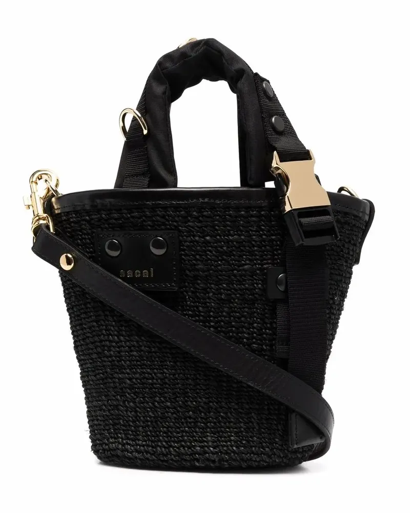 Sacai Micro Marche Beuteltasche - Schwarz Schwarz