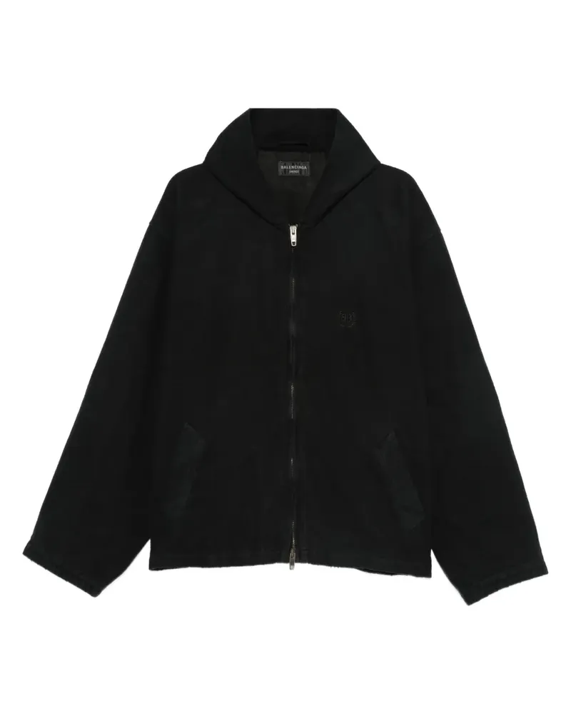 Balenciaga Kapuzenjacke mit Reißverschluss - Schwarz Schwarz