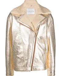 forte_forte Bikerjacke im Metallic-Look Gold