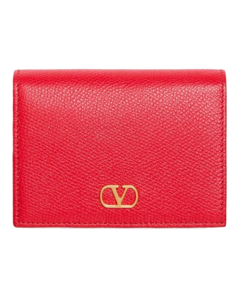 Valentino Garavani Strukturiertes Portemonnaie mit VLogo - Rot Rot