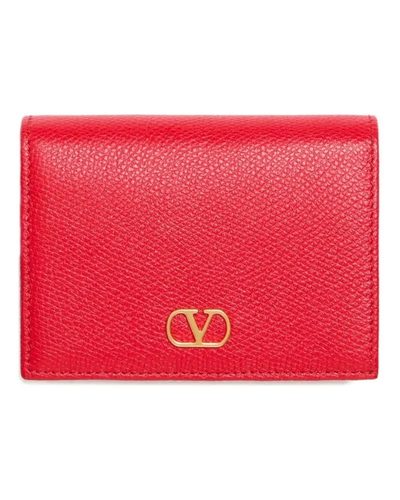 Valentino Garavani Strukturiertes Portemonnaie mit VLogo - Rot Rot