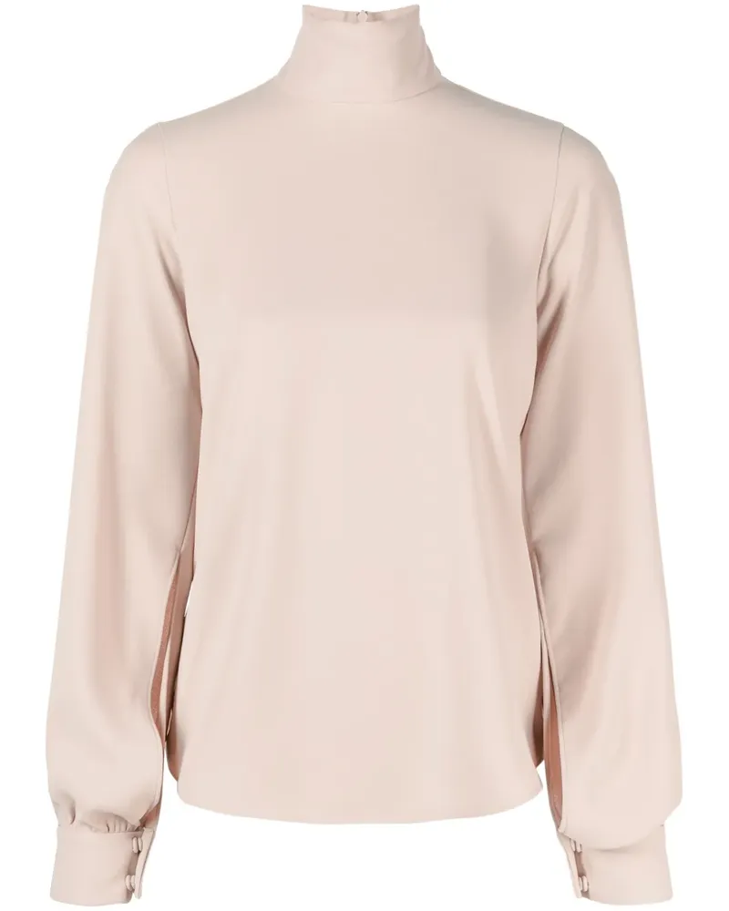 N° 21 Kreppbluse mit Puffärmeln - Nude Nude