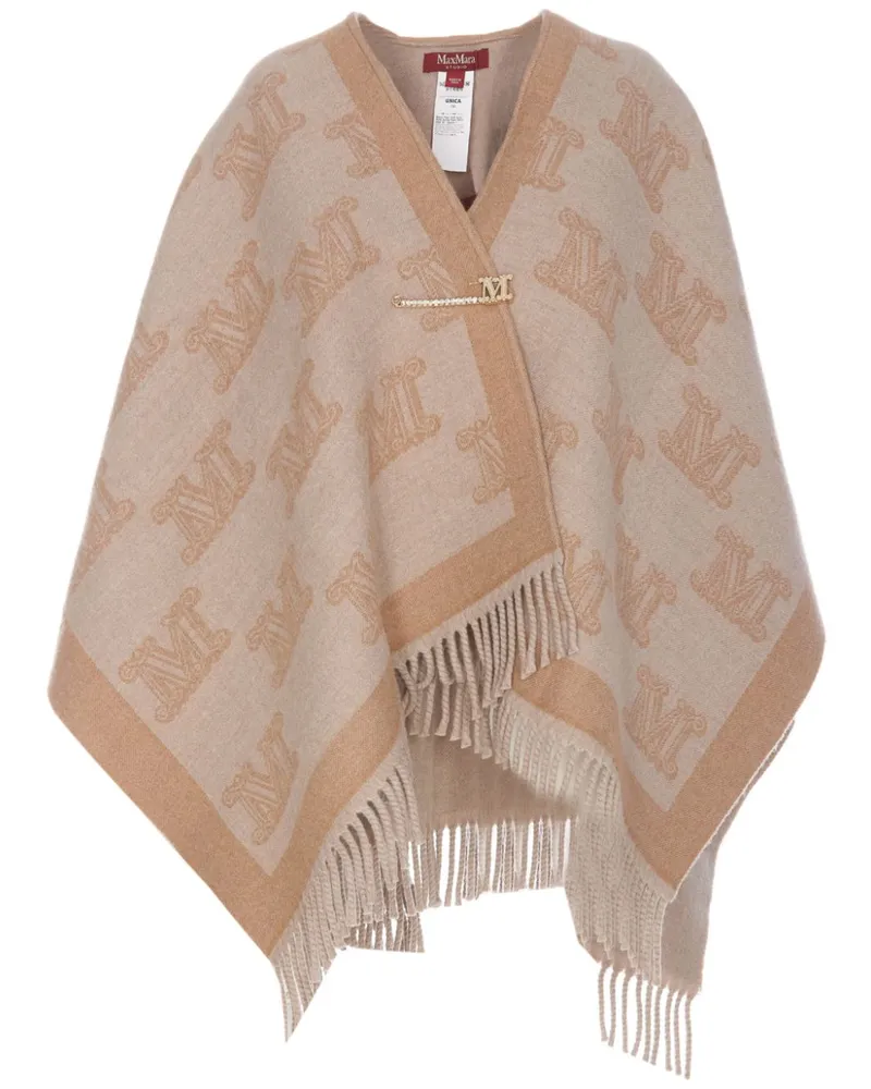 Max Mara Poncho aus Jacquard - Nude Nude