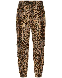 Dolce & Gabbana Jogginghose mit Leoparden-Print Braun