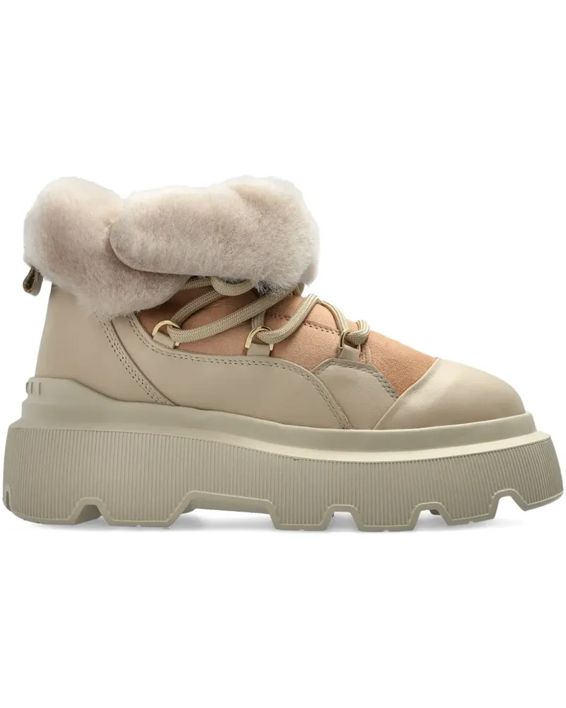 INUIKII Endurance Trekking shearling-trimmed platform boots - Nude Nude
