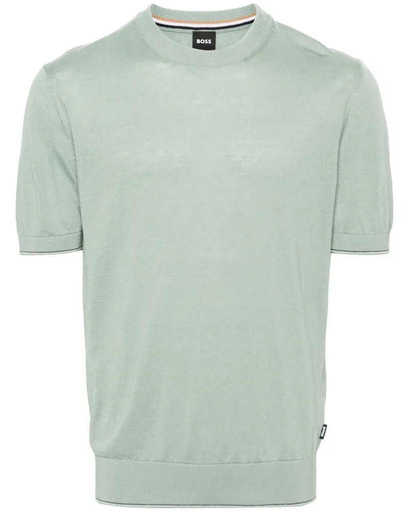 HUGO BOSS Fein gestricktes Tramonte T-Shirt - Grün Grün