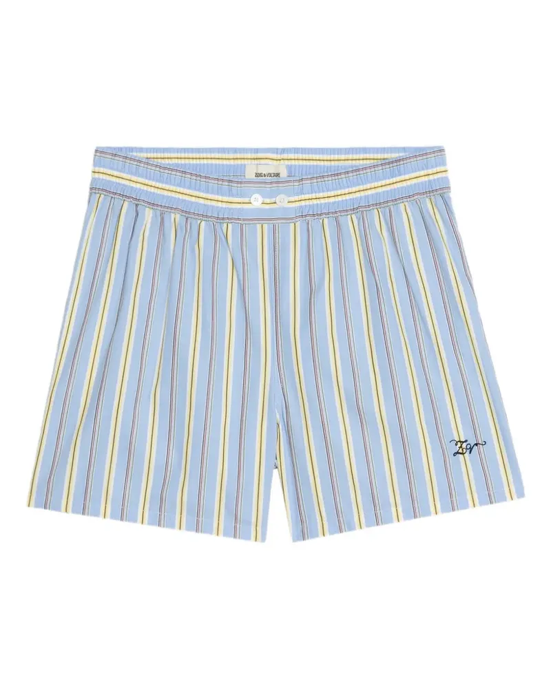 Zadig & Voltaire Gestreifte Shorts mit Logo - Blau Blau